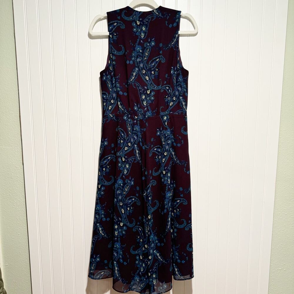 Cabi Treasure Paisley Dress Purple Sleeveless Size 8 - Picture 7 of 7